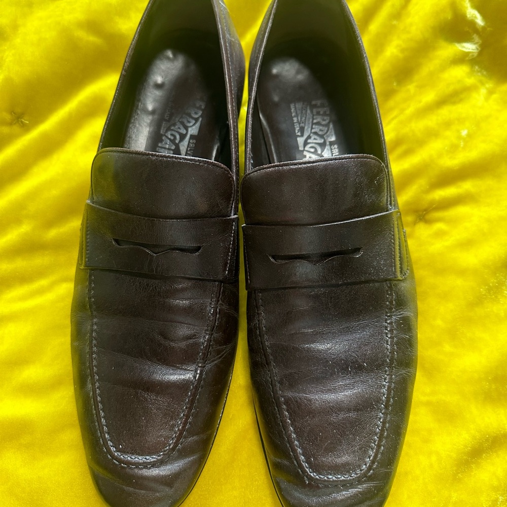 Men’s Brown Leather Ferragamo Loafers 10.5